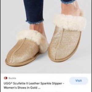New UGG slippers in gold size 7